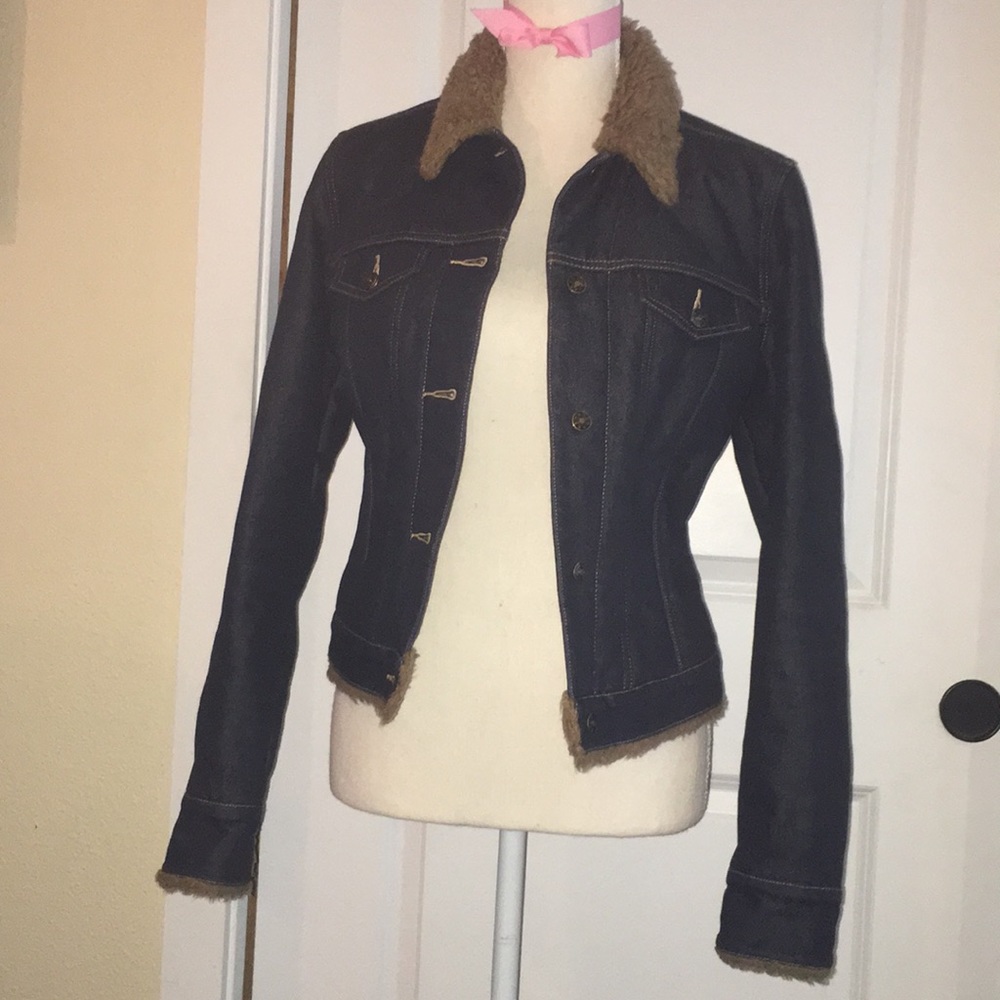 Denim fur lined jacket